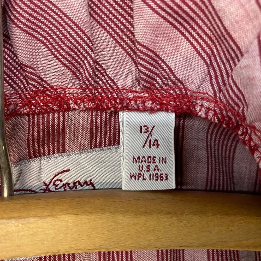 Striped Ruffle Button-Front Blouse - Dusty Rose - Picture 5 of 9